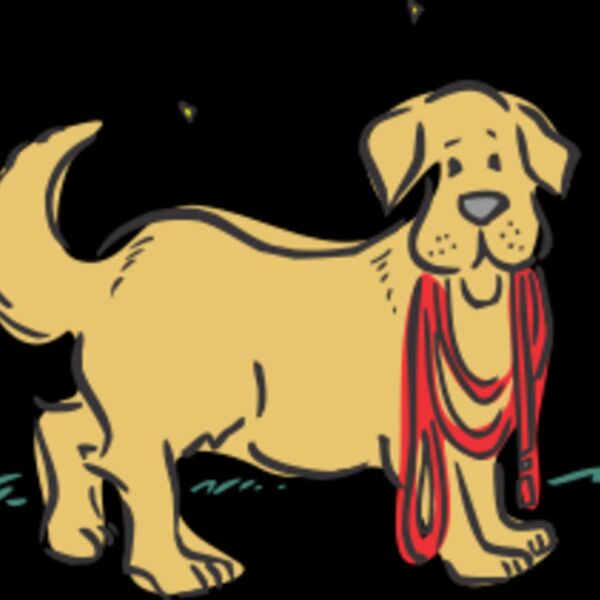 dog with leash Thumbnail